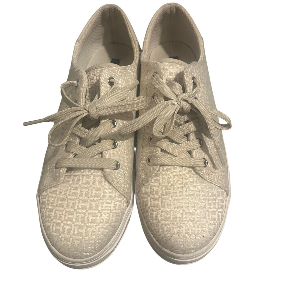 Tommy Hilfiger‎ Monogram Sneakers Platform Lace Up Shoes Size 9